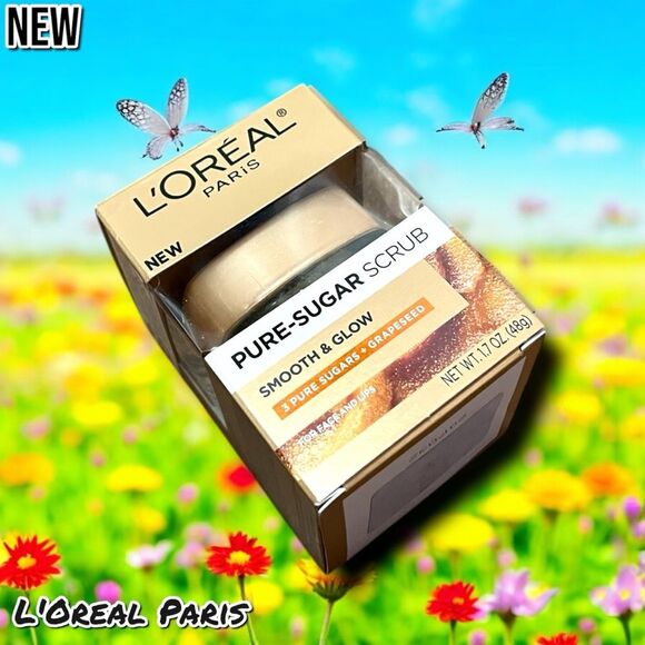 New NIB L'Oreal Paris Pure Sugar Scrub with Grapeseed to Smooth and Glow - Picture 2 of 5
